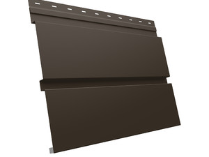 Изображение Софит металлический Квадро Брус без перфорации 0,5 GreenCoat Pural BT, matt с пленкой RR 32 темно-коричневый (RAL 8019 серо-коричневый)
