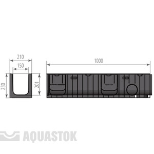 Лоток водоотводный пластиковый ЛВП NORMA DN150 H230