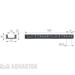 Лоток водоотводный NORMA PLASTIK DN150 H80