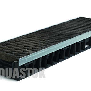Лоток водоотводный пластиковый ЛВП PROFI DN200 H117 E600 комплект