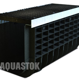 Лоток водоотводный пластиковый ЛВП PROFI DN300 в комплекте с решеткой DN300 E600 