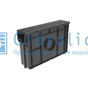 Комплект Gidrolica Light пескоуловитель для пластиковых лотков ПУ 10.11,5.32 - пластиковый с решеткой РВ- 10.11.50 пластиковой, ячеистой кл. В125