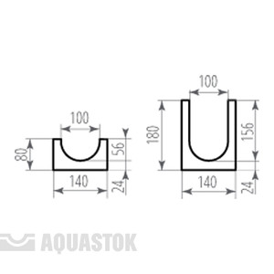 Лотки водоотводные бетонные (ЛВБ) NORMA DN100 Тип 3