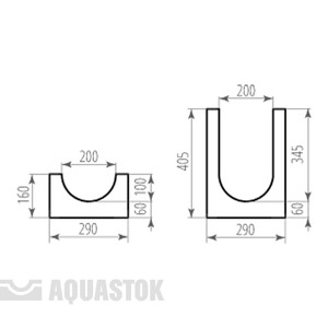 Лотки водоотводные бетонные (ЛВБ) NORMA DN200 Тип 1