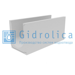 Лоток водоотводный бетонный коробчатый (СО-300мм), с уклоном 0,5% КUу 100.39,4(30).46,5(39,5) - BGU, № 14
